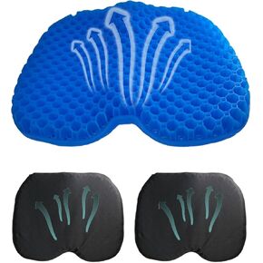 Honeycomb Gel Seat Cushion with 2 Non-Slip Covers - Honeycomb Gel Pad for Kayak, Canoe, Fishing, Driving, Office & Home – Pressure Relief & Water-Resistant Design