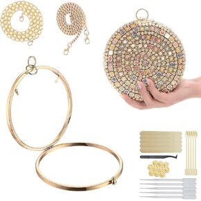 MUFUN Resin Clutch Frame Bag, Resin Molds Accessories, Metal Alloy Frame for DIY Handbag Resin Clutch, Anti-Rust and Anti-Fade, with 26 pcs Tools(No Silicone Mold)