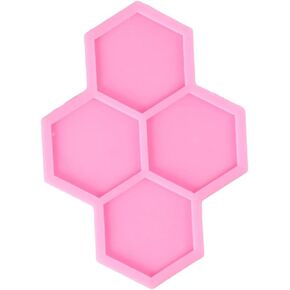 Shiny Glossy Hexagon Shape Silicone Molds,4-Cavity Silicone Mould for Craft,Epoxy Resin,Jewelry Making