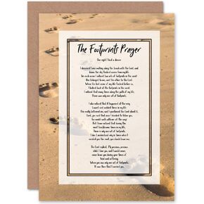 Artery8 God Jesus Footprints In The Sand Poem Inspirational Sealed Greeting Card Plus Envelope Blank inside