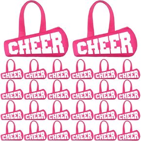 24 Pcs Cheer Bag Cheerleaders Themed Non Woven Tote Gift Bags Cheerleading Bag Travel Duffel Bag for Sports Team Party Supplies