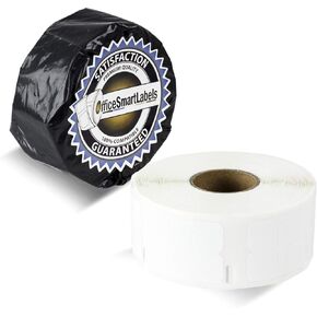 OfficeSmartLabels - 1/2" x 1/2" Self-Adhesive White 4-Up Multipurpose Labels, Compatible with 30335 for Thermal Printers (1 Roll, 3000 Labels Per Roll)