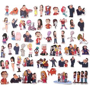 There are A Total of 55 Cute American Dad Cartoon Stickers, Which Can Be Affixed to Suitcases, Skateboards, Refrigerators, Laptops, Graffiti Cartoon Stickers.