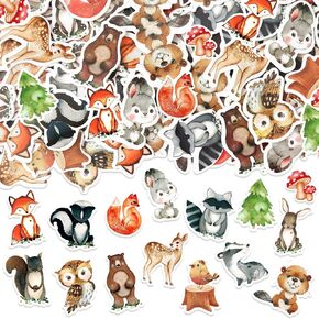 430Pcs Fall Animal Foam Stickers Woodland Animals Self-Adhesive Sticker Mixed Cartoon Forest Willife Decals for DIY Art Craft Classroom Decor Birthday Party Supplies