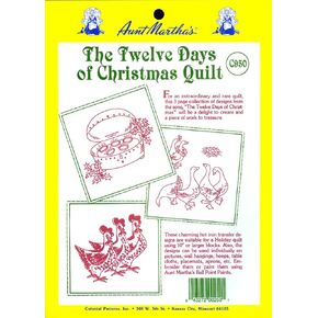 Aunt Martha's 12 Days of Christmas Iron On Transfer Pattern Collection