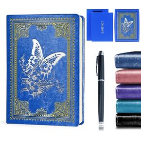 Butterfly Gifts Butterfly Faux Leather Vintage Notebook Butterfly Lover Gifts,Hardcover Notebook for Women Men,200 Pages 100 Gsm Journal Notebook with Pen,1 Pack Pink A5 (Butterfly Pink)