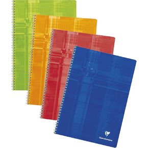 Clairefontaine Classic Wirebound Notebooks 8 1/4 in. x 11 3/4 in. ruled with margin 50 sheets colors may vary