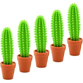 NUOBESTY Creative Cactus Pen, 5pcs Hawaii Cactus Shaped Ballpoint Pen Gel Ink Roller Ball Pen SaguaroShaped Pen for Classroom Office School Home Student