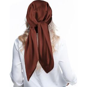 35" Large Square Satin Head Scarf, Silk Shiny Solid Color Head Scarves Sleeping Head Wraps for Women Hair Bandana