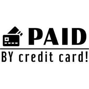 Printtoo Paid by Credit Card Self Inking Rubber Stamp Pre-Inked Office Stamp- Home Office Business Stationery, 47 x 20 mm Red