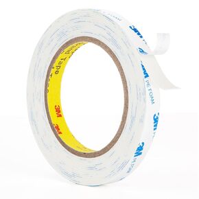 3M Double Sided Tape 1.0" x 18Ft PE Foam Tape 2 Pack White Strong Adhesive Tape Removable Residue Free Mounting Tape for RV Camping DIY Picture Poster Hanging