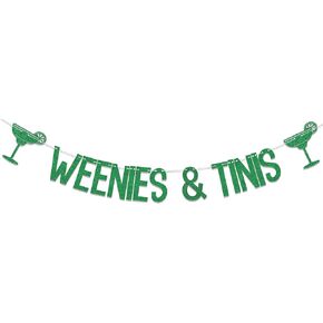 Weenies & Tinis Banner, Margarita Birthday Party Decorations, Martini Bar Party Decor, Hot Dog Stand Party Decor Supplies Green