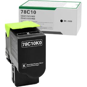 78C10 Black 78C10K0 Compatible Toner Cartridge Replacement for Lexmark CS421 CX522 CX622 CS521 CX421 CS522 CX625 CX521 Printer (1 Pack)