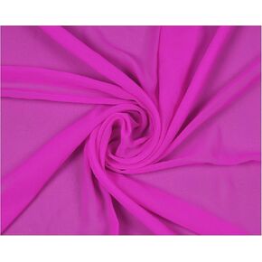 MDS Pack of 5 Yard Bridal Solid Chiffon Fabric for Merry Christmas Xmas New Year Party Home Decorations, Costume, Dress, DIY, Crafts, Silky Light Weight Drapery Fabrics 44" Width - Hot Pink
