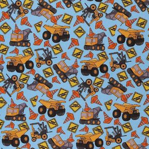 آلات البناء القطنية للأطفال من Mook Fabrics، قطع زرقاء بالياردة in Kuwait