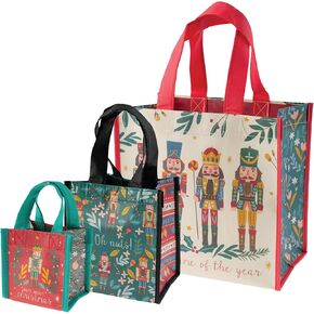Karma, Holiday Recycled Gift Bags, Set of 3, Nutcracker