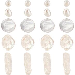 PH PandaHall 5 Style Natural Baroque Pearl Beads, 20Pcs Keshi Pearl Beads Irregular Cultured Freshwater Pearl Loose Beads for Necklace Bracelet Earrings Jewelry Making Craft DIY, Hole: 0.6~0.9mm