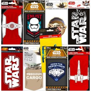 Ultimate Disney Star Wars Stickers Set - 9 Pack Star Wars Decal Bundle Star Wars Stickers for Laptops, Walls, Cars, and More | Styles May Vary