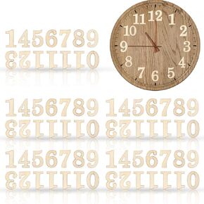 75 Pieces Wooden Clock Numbers Kit in 5 Sets Arabic Clock Numbers Self Adhesive Accessories for DIY Decoration(Black)