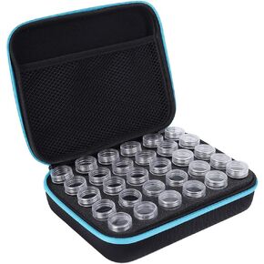 Storage Box, Diamond Painting Case Containers with 30 Shockproof Slots Tools Organizer Embroidery Accessories Portable Art Jewelry Beads for DIY Crafts Charms Glitter Rings Rhinestones(red)