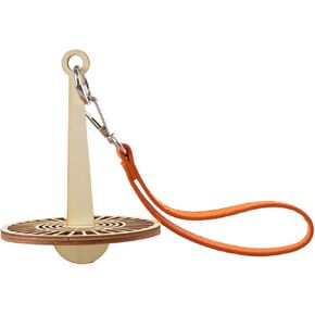 Portable Wrist Yarn Holder - Orange Twizzling Yarn Organizer with Leather Wristband and Wooden Stand, Ideal Knitting Supplies & Crocheting Gift for Craft Enthusiasts