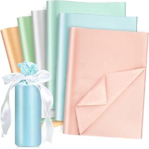 VOKOY 120 Sheets Pastel Metallic Tissue Paper, 6 Metallic Colors Glitter Tissue Paper Gift Paper Wrapping Tissue Paper Bulk for Gift Bags Birthday Wedding Baby Shower Thanksgiving Christmas 20 x 14