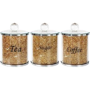 Crystal Salt and Pepper Shakers, Salt Pepper Jar Storage Pots for Kitchen Counter Dining Room, Sparkly Bling Shaker Set with Tray, Crushed Diamond Home Decor Elegant kitchen Decor