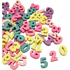 100 Pcs 15mm Colorful Wooden Letters Assorted Colored Wood Alphabet Letters Shapes Wood Slices Chips Pieces for Crafts