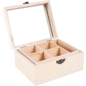 Artibetter 1pc Unfinished Wooden Jewelry Box, Unfinished Wood Box, Wooden Treasure Boxes with Locking Clasp for Children DIY Projects, Home Decor