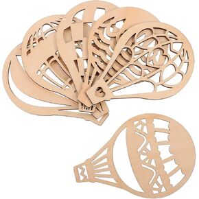 ULTNICE Wood Puzzles 30pcs Wooden Hollow Hot Air Balloon Slice Unfinished Hollow Hot Air Balloon Cutouts Unpainted Wooden Hot Air Balloon for DIY Craft Art Project Hot Air Balloon