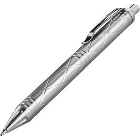 SMOOTHERPRO Stainless Steel Push Button Mechanism Pen Solid Comfortable Weight for Holding Click Ballpoint for Valentines Easter Christmas Birthday Festival Signature Gift(PSS043)