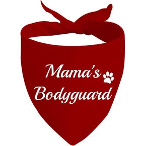 JXGZSO 1 Piece Security Dog Bandana Mama's Bodyguard Dog Bandana Security Scarf Over The Collar Dog Bandana (Mamas Bodyguard D)
