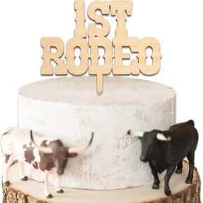 1st Rodeo Cake Topper - Western Theme First Birthday Cake Decoration Supplies, Suitable for Baby Shower Favors, Baby Birthday Party, Anniversary or Baby Photo Booth Props...