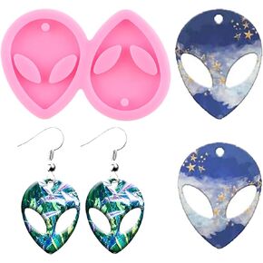 Alien Earring Resin Molds Alien Silicone Molds for Epoxy Resin Earring Making Keychain DIY Jewelry Making Keychain Pendant Necklace Decoration Craft