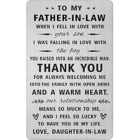 Yobent Father In Law Gift from Son In Law, Wallet Card for Father-In-Law from Groom, Father of The Bride Gifts, Unique Father In Law Wedding Day Christmas Gifts, Dad In Law Father's Day Present