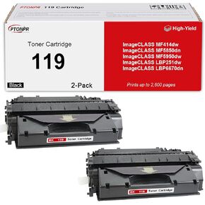 119 High-Yield Black Toner Cartridge 2-Pack Replacement for Canon 119 Toner Cartridge for ImageCLASS LBP6300dn MF5960dn LBP6650dn MF5950dw MF6180dw MF6160dw MF414dw MF416dw Printer