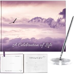 Celebration of Life Funeral Guest Book, Sky Design Funeral Guestbook, Memorial Service Guest Book, Memorial Book, Funeral Book, Guestbook Funeral, Funeral Registry Book, Memory Book Funeral