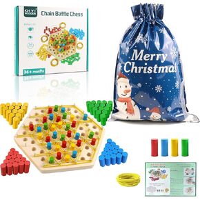 Chain Triangle Chess Board Game, 2 Players for Family Night Games, Chain Chess Desktop Puzzle Strategy Games for Kids Ages 3 4 5 6 7 8-12+