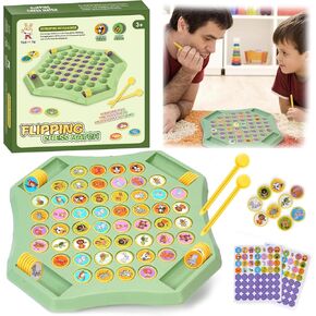 Flip Chess Memory Game, hvbcdxz Flipping Chess Memory Chess Game, Memory Matching Game Flipping Chess Match Board Game Party Travel Desktop Puzzle Strategy Games for Kids and Adults (2-Fruit)