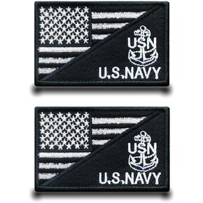 2 Pieces USA Flag/Anchor Patch Tactical US Patches Embroidered Fastener Hook & Loop Applique Emblem Patches for Jeans,Caps,Backpacks,Jacket,Vest,Military Hats