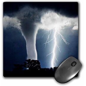 3dRose LLC 8 x 8 x 0.25 Inches Mouse Pad, Tornado and Lightning (mp_44853_1)