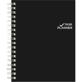 2022, Blueline Undated Task Planner, Duvet Laminated Cover, Black, 9.25" x 7.25", 270 Pages (B310.81)