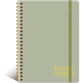 Undated Daily Planner, Simplified To Do List Notebook with Hourly Schedule, Easily Organize Your Daily Tasks and Agendas, 5.5" x 8.5" - Black