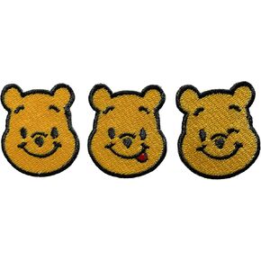 Pooh Set 3 Pcs Cute Yellow Bear Embroidered Patch Iron on/Sew on Clothes T-Shirt Jean Hat Cap Bag