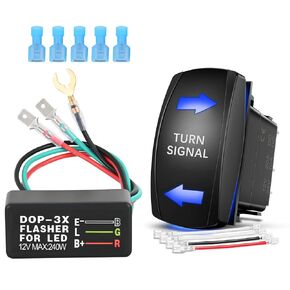 Nilight 90002B Interior Light Rocker Switch LED Light Bar 5Pin Laser On/Off LED Light 20A/12V 10A/24V Switch Jumper Wires Set for Jeep Boat Trucks,2 Years Warranty
