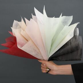 OUKEYI 240 Sheets Korean Of Cotton Wrapping Flower Paper Non-Woven Floral Wrapping Paper, Waterproof Pleated Withdrawable Flower Bouquet Lining Paper Flower Shop Supplies Floral Gift Packaging Paper