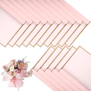XIGUI 20 Sheets Gold Edge Gift Wrap Paper,Korean Florist Bouquet Supplies,DIY Crafts,Gift Packaging or Gift Box Packaging, Waterproof Floral Wrapping Paper 22.8 * 22.8Inch (Korean gold powder)