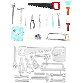 DIY Scrapbooking Artist Saw Bucket Tool Set Cutting Dies, Metal Cutting Dies Stencils for DIY Scrapbooking Decorative Embossing Suit Paper Cards Die Cutting Template Whole Approximate Size 9.8x6.7cm