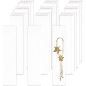 100pcs 3" x 12" Long Adhesive Cello Bags Crystal Sealed Clear Bags Long Resealable Cellophane Bags 1 Mil for Bakery Cookies Candies Jewelry Crafts (8 Sizes to Choose from)
