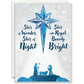 JBH Creations Perfect Light Religious Christmas Card - Star of Wonder - Pack of 24